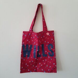 Jack Wills Canvas Tote Burgundy and Navy Floral Br